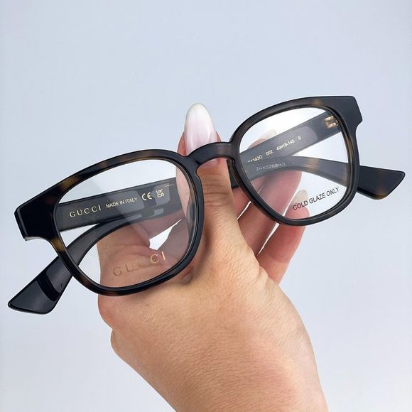 Gucci GG1343O 002 Eyeglasses Dark Havana Oval Unisex - Picture 1 of 13